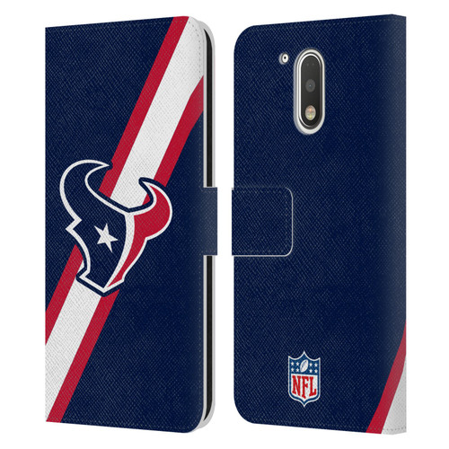 NFL Houston Texans Logo Stripes Leather Book Wallet Case Cover For Motorola Moto G41