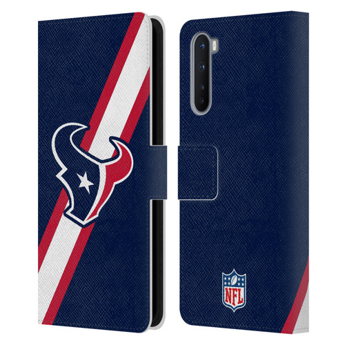 NFL Houston Texans Logo Stripes Leather Book Wallet Case Cover For OnePlus Nord 5G