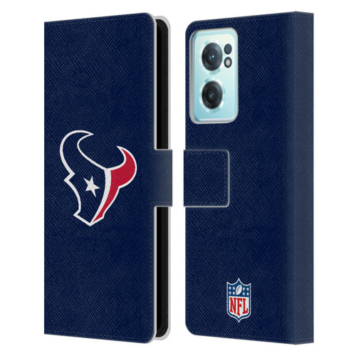NFL Houston Texans Logo Plain Leather Book Wallet Case Cover For OnePlus Nord CE 2 5G