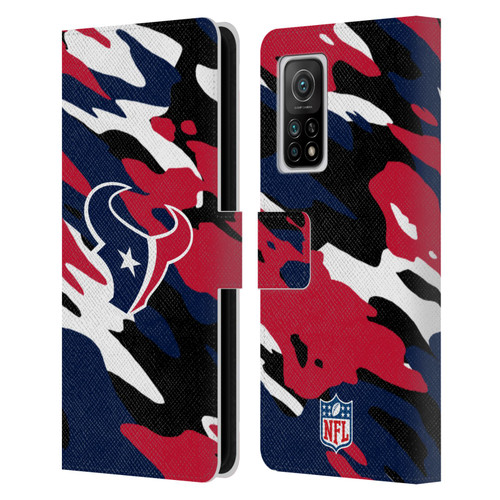 NFL Houston Texans Logo Camou Leather Book Wallet Case Cover For Xiaomi Mi 10T 5G