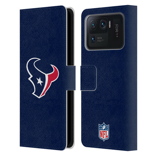 NFL Houston Texans Logo Plain Leather Book Wallet Case Cover For Xiaomi Mi 11 Ultra