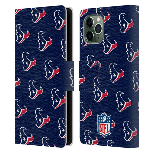 NFL Houston Texans Artwork Patterns Leather Book Wallet Case Cover For Apple iPhone 11 Pro