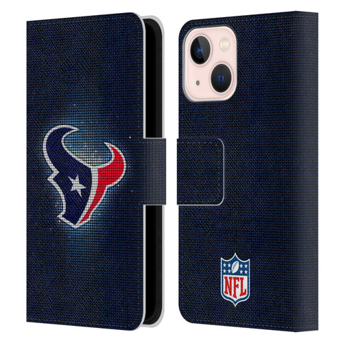 NFL Houston Texans Artwork LED Leather Book Wallet Case Cover For Apple iPhone 13 Mini