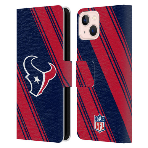 NFL Houston Texans Artwork Stripes Leather Book Wallet Case Cover For Apple iPhone 13