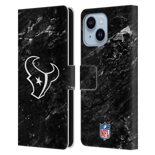 NFL Houston Texans Artwork Marble Leather Book Wallet Case Cover For Apple iPhone 14 Plus