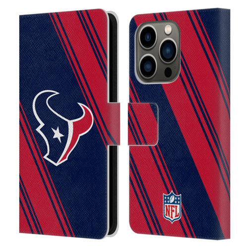 NFL Houston Texans Artwork Stripes Leather Book Wallet Case Cover For Apple iPhone 14 Pro