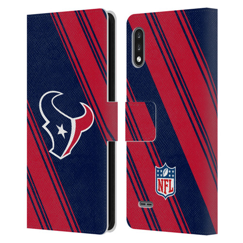 NFL Houston Texans Artwork Stripes Leather Book Wallet Case Cover For LG K22