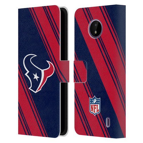 NFL Houston Texans Artwork Stripes Leather Book Wallet Case Cover For Nokia C10 / C20