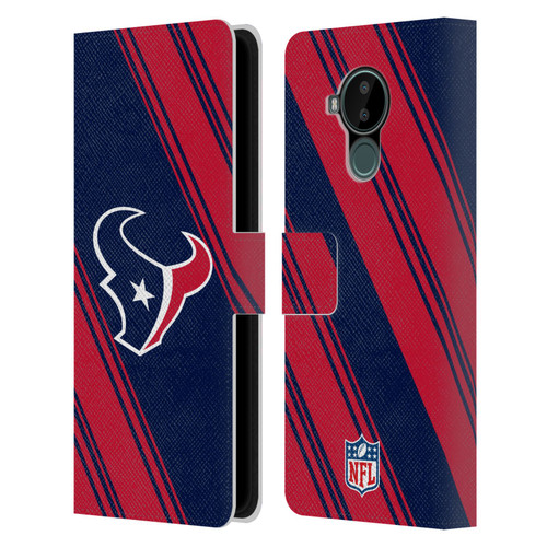 NFL Houston Texans Artwork Stripes Leather Book Wallet Case Cover For Nokia C30