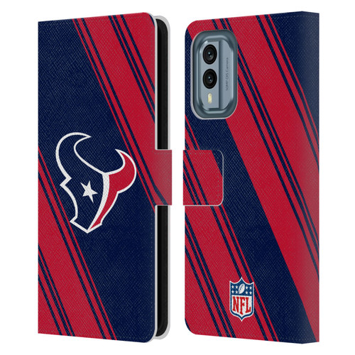 NFL Houston Texans Artwork Stripes Leather Book Wallet Case Cover For Nokia X30