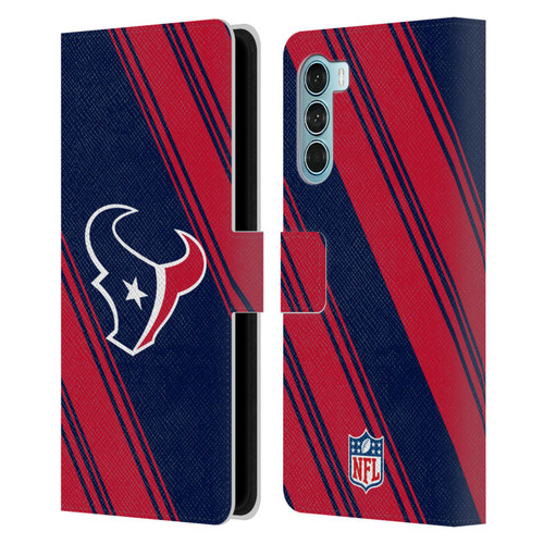 NFL Houston Texans Artwork Stripes Leather Book Wallet Case Cover For Motorola Edge S30 / Moto G200 5G
