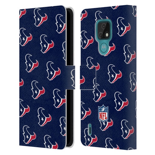 NFL Houston Texans Artwork Patterns Leather Book Wallet Case Cover For Motorola Moto E7