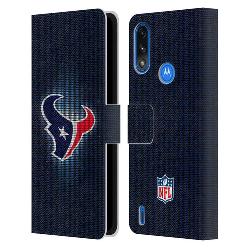 NFL Houston Texans Artwork LED Leather Book Wallet Case Cover For Motorola Moto E7 Power / Moto E7i Power