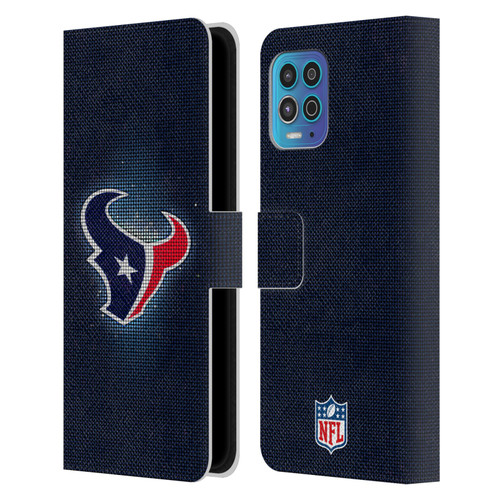 NFL Houston Texans Artwork LED Leather Book Wallet Case Cover For Motorola Moto G100