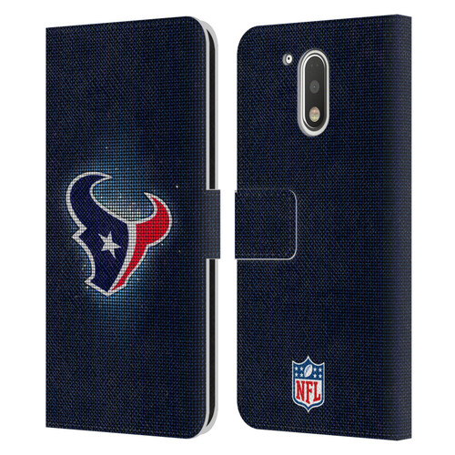 NFL Houston Texans Artwork LED Leather Book Wallet Case Cover For Motorola Moto G41