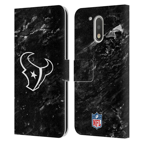 NFL Houston Texans Artwork Marble Leather Book Wallet Case Cover For Motorola Moto G41