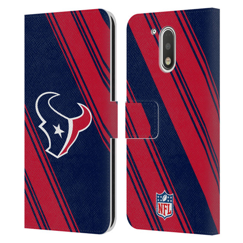 NFL Houston Texans Artwork Stripes Leather Book Wallet Case Cover For Motorola Moto G41