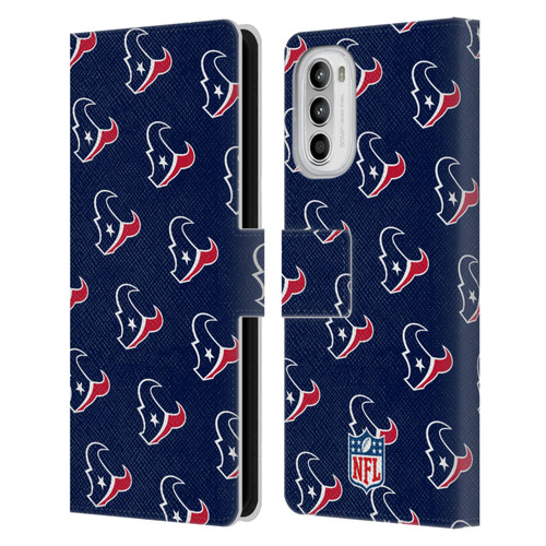 NFL Houston Texans Artwork Patterns Leather Book Wallet Case Cover For Motorola Moto G52