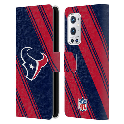 NFL Houston Texans Artwork Stripes Leather Book Wallet Case Cover For OnePlus 9 Pro