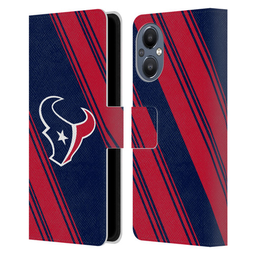 NFL Houston Texans Artwork Stripes Leather Book Wallet Case Cover For OnePlus Nord N20 5G
