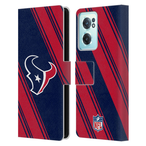 NFL Houston Texans Artwork Stripes Leather Book Wallet Case Cover For OnePlus Nord CE 2 5G