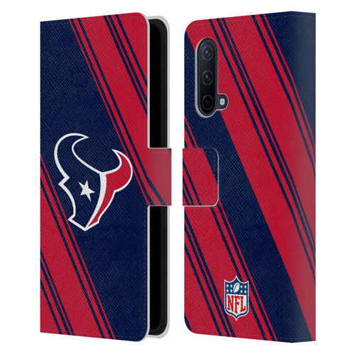 NFL Houston Texans Artwork Stripes Leather Book Wallet Case Cover For OnePlus Nord CE 5G