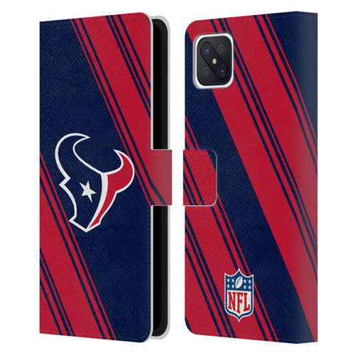 NFL Houston Texans Artwork Stripes Leather Book Wallet Case Cover For OPPO Reno4 Z 5G