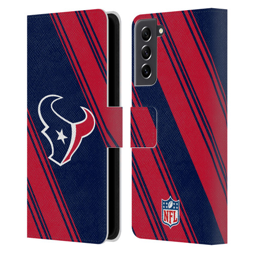 NFL Houston Texans Artwork Stripes Leather Book Wallet Case Cover For Samsung Galaxy S21 FE 5G
