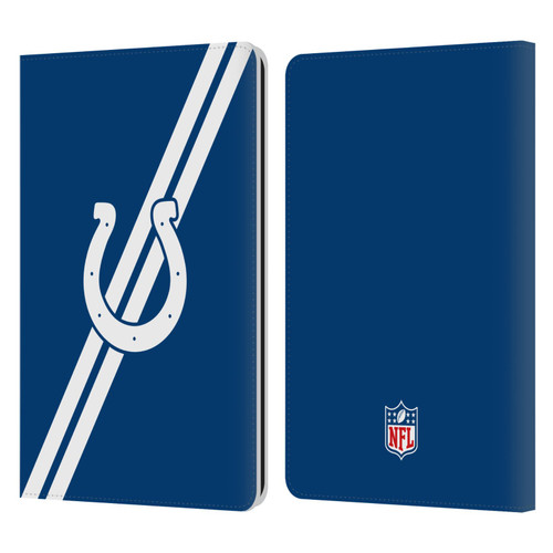 NFL Indianapolis Colts Logo Stripes Leather Book Wallet Case Cover For Amazon Kindle Paperwhite 1 / 2 / 3