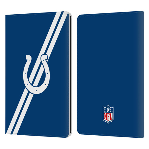 NFL Indianapolis Colts Logo Stripes Leather Book Wallet Case Cover For Amazon Kindle Paperwhite 1 / 2 / 3