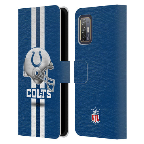 NFL Indianapolis Colts Logo Helmet Leather Book Wallet Case Cover For HTC Desire 21 Pro 5G