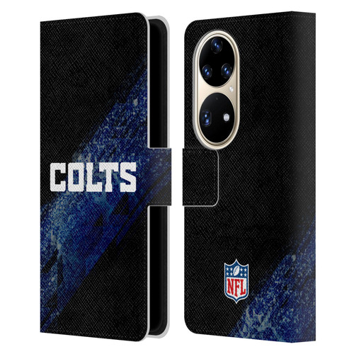 NFL Indianapolis Colts Logo Blur Leather Book Wallet Case Cover For Huawei P50 Pro