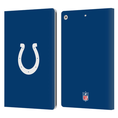 NFL Indianapolis Colts Logo Plain Leather Book Wallet Case Cover For Apple iPad 10.2 2019/2020/2021