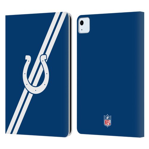 NFL Indianapolis Colts Logo Stripes Leather Book Wallet Case Cover For Apple iPad Air 2020 / 2022