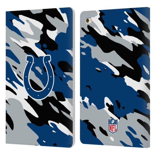 NFL Indianapolis Colts Logo Camou Leather Book Wallet Case Cover For Apple iPad mini 4