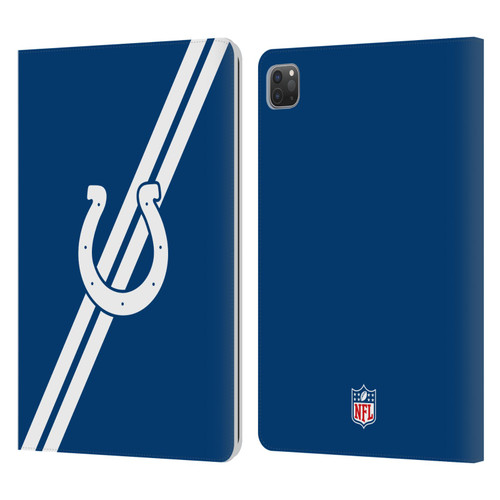 NFL Indianapolis Colts Logo Stripes Leather Book Wallet Case Cover For Apple iPad Pro 11 2020 / 2021 / 2022