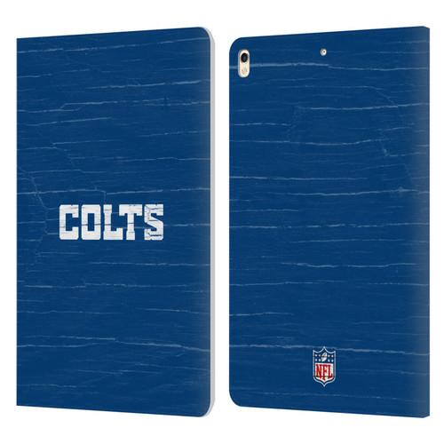 NFL Indianapolis Colts Logo Distressed Look Leather Book Wallet Case Cover For Apple iPad Pro 10.5 (2017)