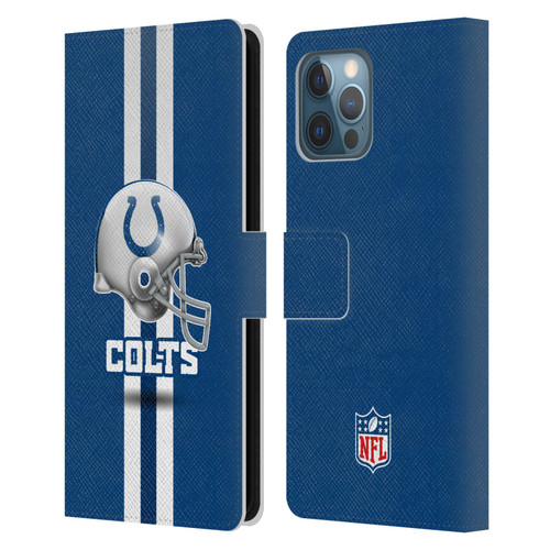 NFL Indianapolis Colts Logo Helmet Leather Book Wallet Case Cover For Apple iPhone 12 Pro Max