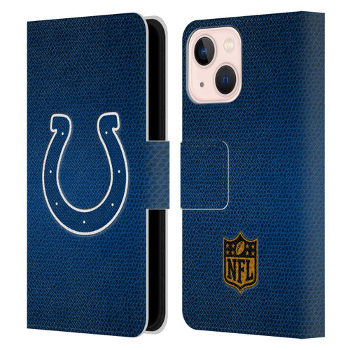 NFL Indianapolis Colts Logo Football Leather Book Wallet Case Cover For Apple iPhone 13 Mini