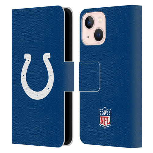 NFL Indianapolis Colts Logo Plain Leather Book Wallet Case Cover For Apple iPhone 13 Mini