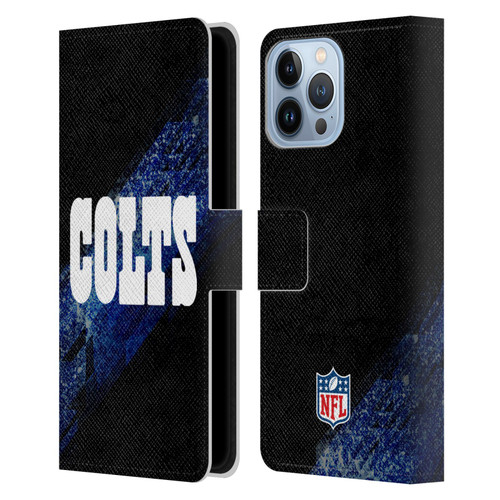 NFL Indianapolis Colts Logo Blur Leather Book Wallet Case Cover For Apple iPhone 13 Pro Max