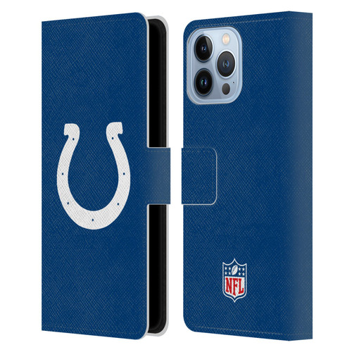 NFL Indianapolis Colts Logo Plain Leather Book Wallet Case Cover For Apple iPhone 13 Pro Max
