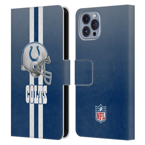 NFL Indianapolis Colts Logo Helmet Leather Book Wallet Case Cover For Apple iPhone 14