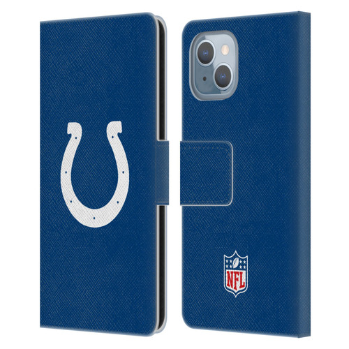 NFL Indianapolis Colts Logo Plain Leather Book Wallet Case Cover For Apple iPhone 14