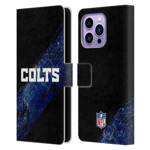 NFL Indianapolis Colts Logo Blur Leather Book Wallet Case Cover For Apple iPhone 14 Pro Max