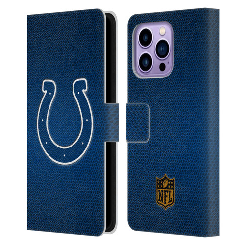 NFL Indianapolis Colts Logo Football Leather Book Wallet Case Cover For Apple iPhone 14 Pro Max