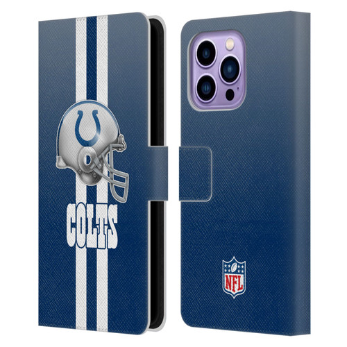 NFL Indianapolis Colts Logo Helmet Leather Book Wallet Case Cover For Apple iPhone 14 Pro Max