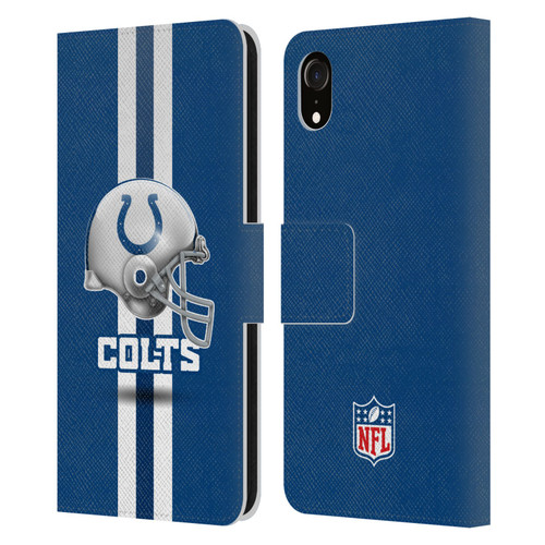 NFL Indianapolis Colts Logo Helmet Leather Book Wallet Case Cover For Apple iPhone XR
