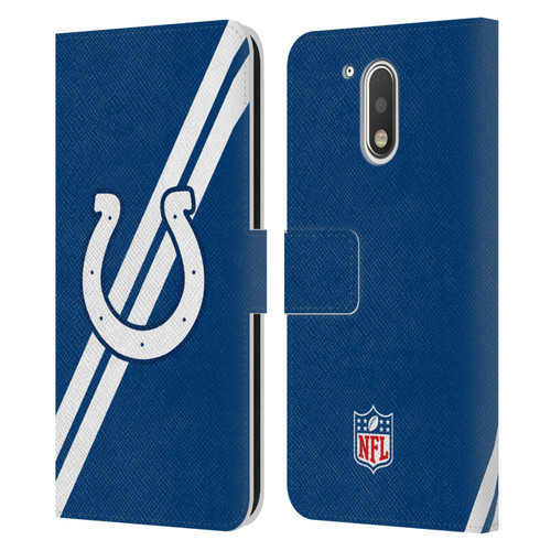 NFL Indianapolis Colts Logo Stripes Leather Book Wallet Case Cover For Motorola Moto G41