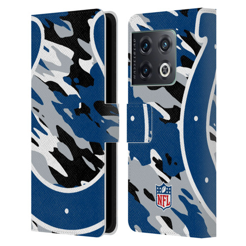 NFL Indianapolis Colts Logo Camou Leather Book Wallet Case Cover For OnePlus 10 Pro